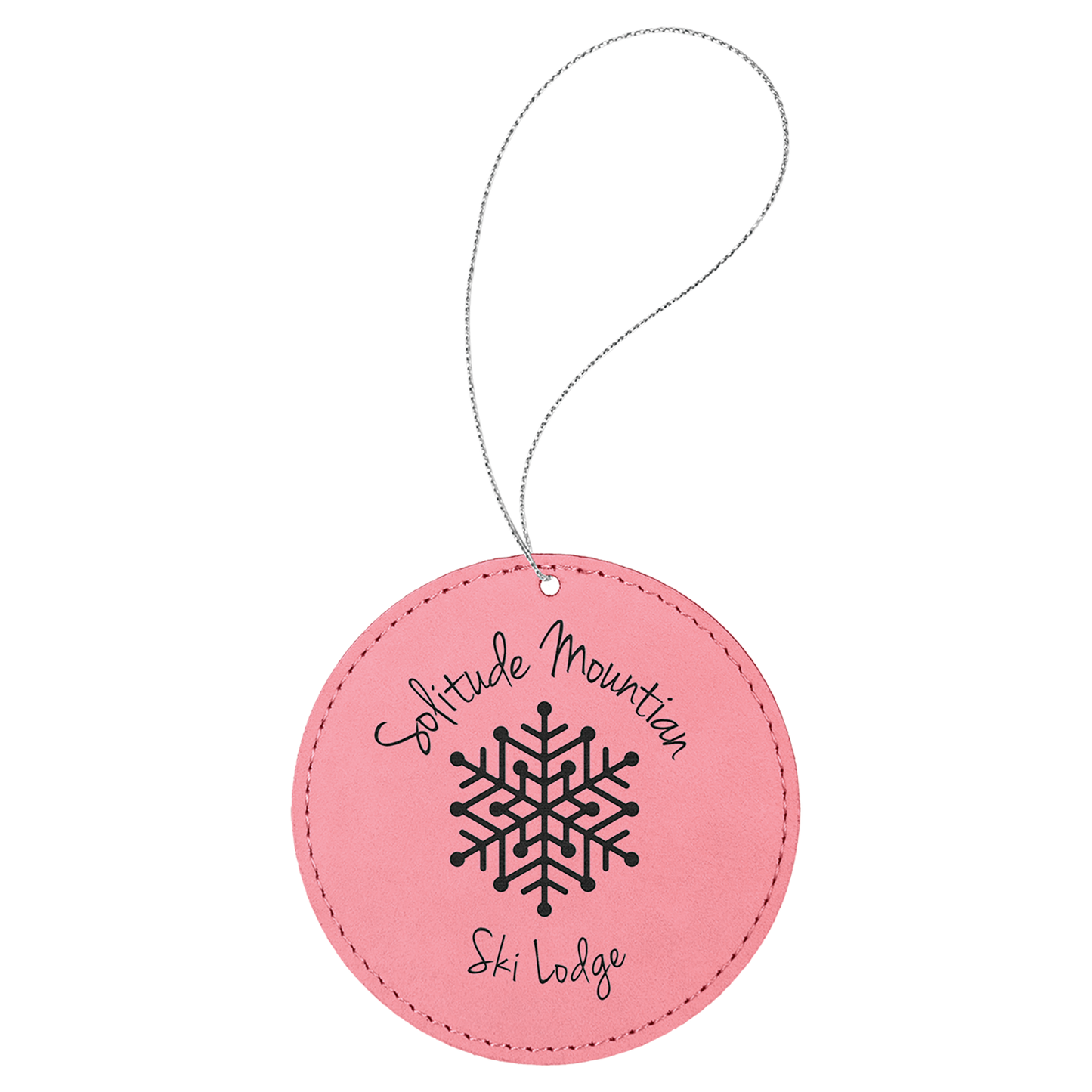 Leatherette Round Ornament with String