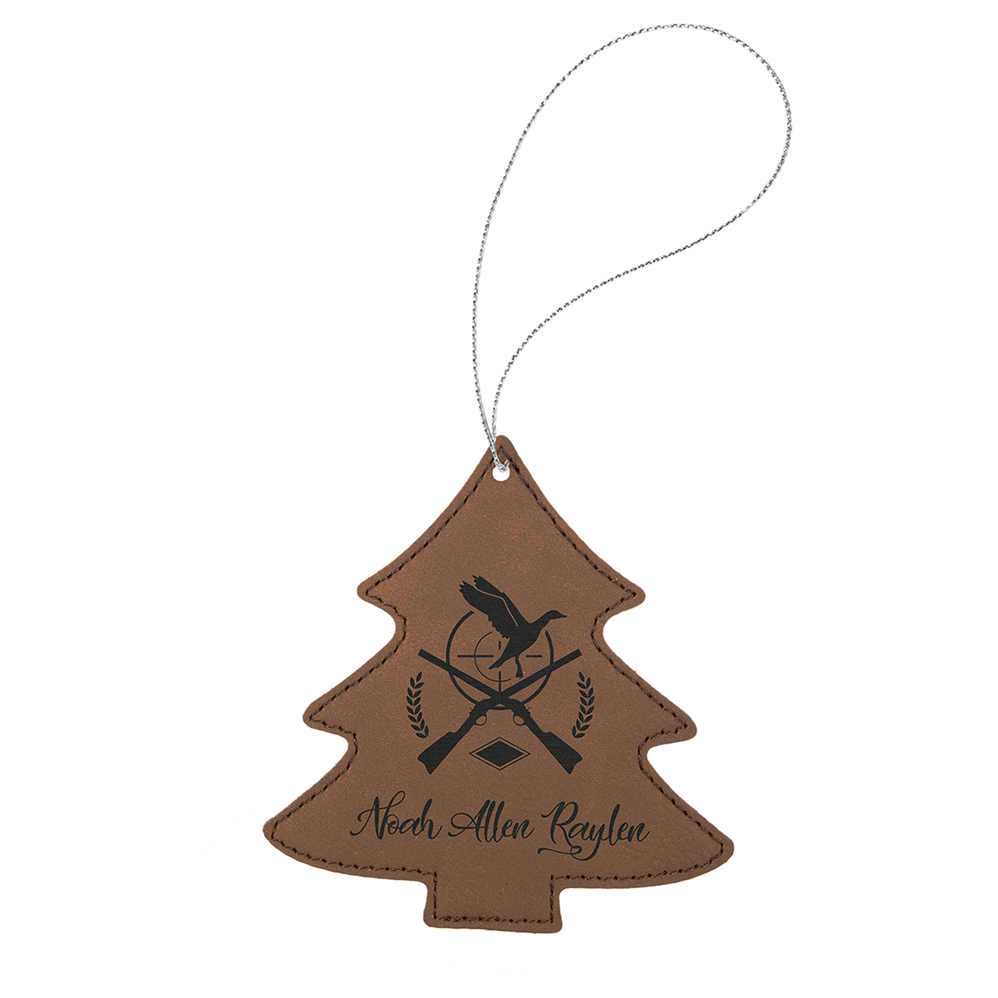 Leatherette Tree Ornament with String