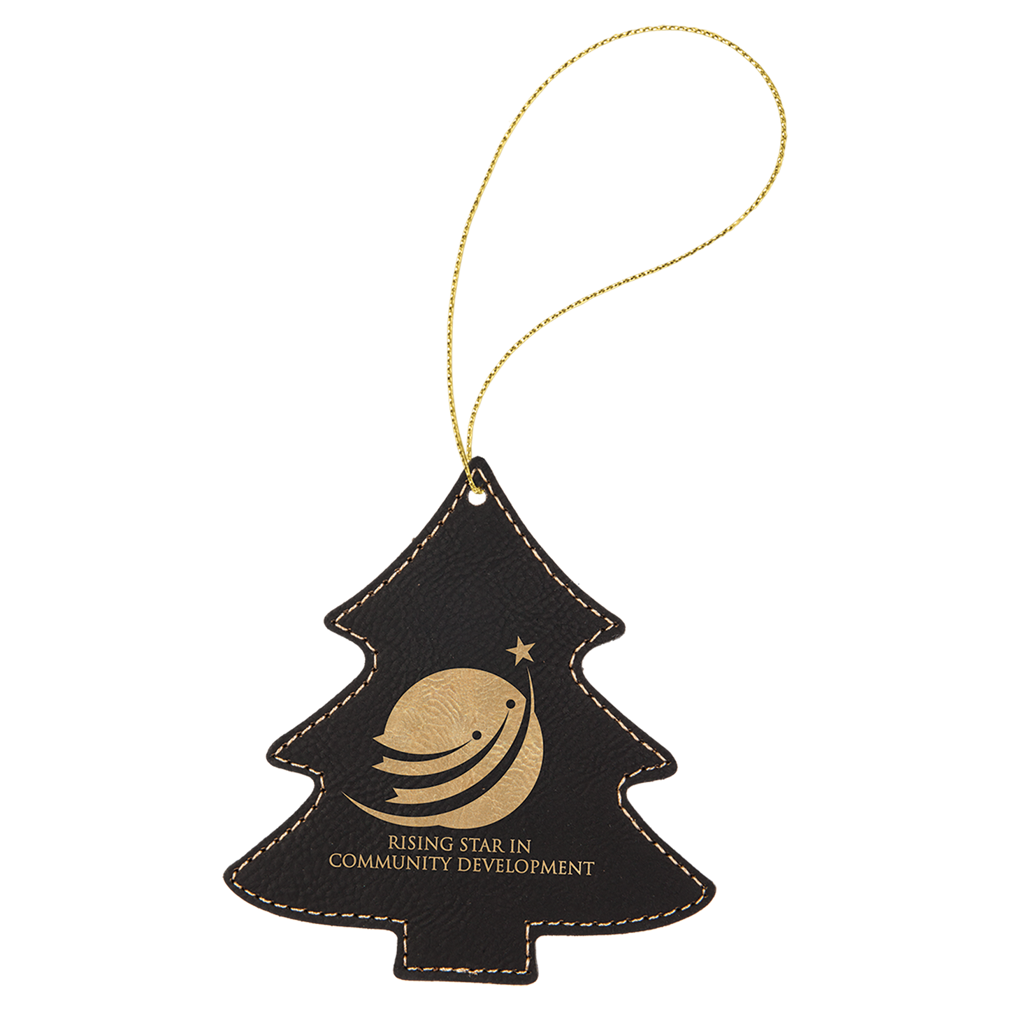 Leatherette Tree Ornament with String