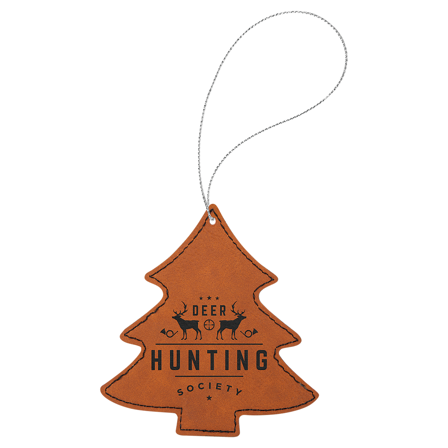 Leatherette Tree Ornament with String