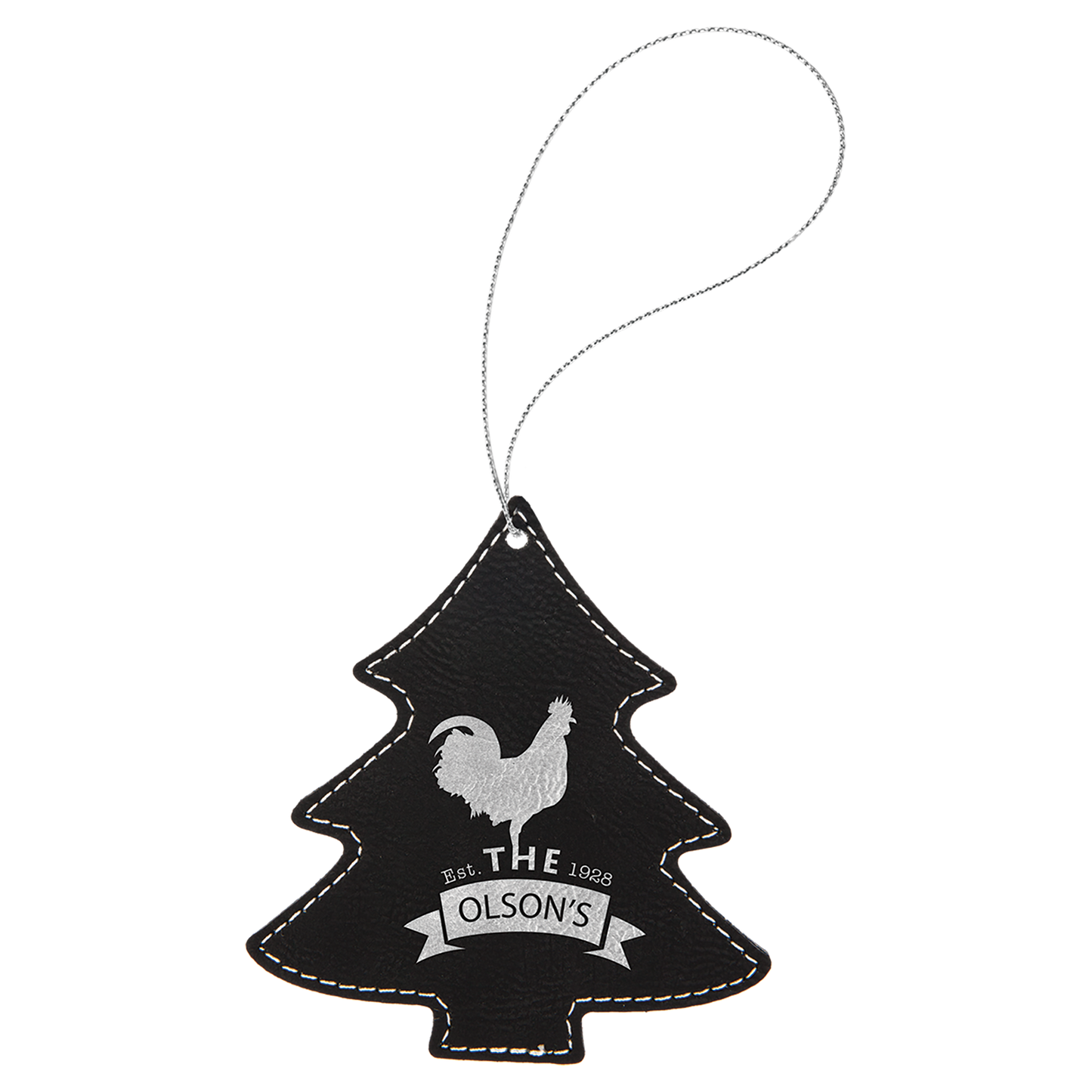 Leatherette Tree Ornament with String